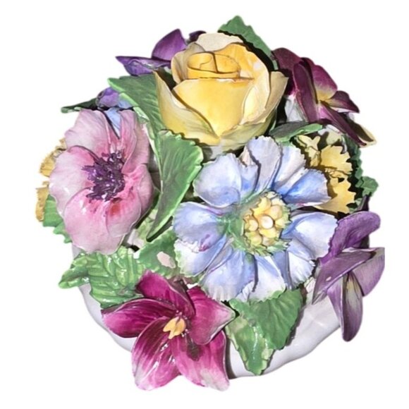 Aynsley Coalport Crown Bone China Floral Figurines Set Of 3 Hand-Painted England - Picture 11 of 16